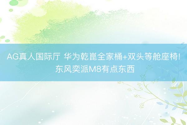 AG真人国际厅 华为乾崑全家桶+双头等舱座椅! 东风奕派M8有点东西