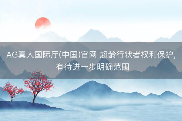 AG真人国际厅(中国)官网 超龄行状者权利保护, 有待进一步明确范围