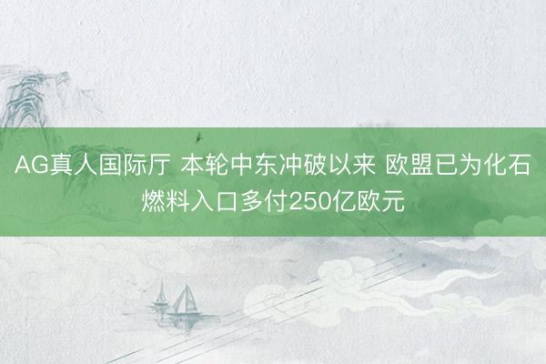 AG真人国际厅 本轮中东冲破以来 欧盟已为化石燃料入口多付250亿欧元