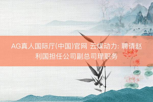 AG真人国际厅(中国)官网 云煤动力: 聘请赵利国担任公司副总司理职务