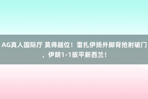 AG真人国际厅 莫得越位!雷扎伊扬外脚背抢射破门,伊朗1-1扳平新西兰!